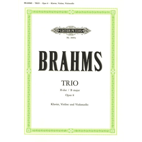 Brahms Piano Trio No 1 in B Major Op 8 for Piano, Cello, Violin - Edition Peters