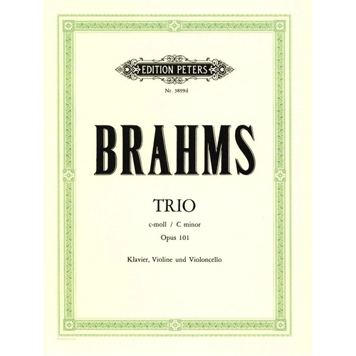 Brahms Piano Trio No. 4 in C Minor Op. 101 for Cello, Piano, Violin - Edition Peters