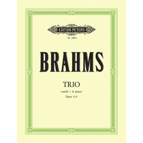 Brahms - Trio A Min Op 114 Clarinet/Cello/Piano (Music Score/Parts) Book