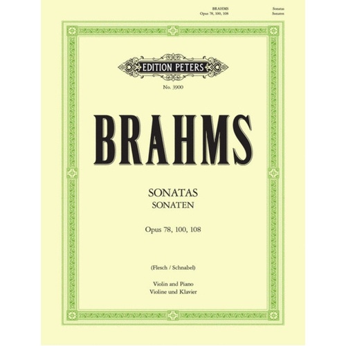 Sonatas 3 Op 78 100 108 Ed Flesch Violin Piano (Softcover Book)