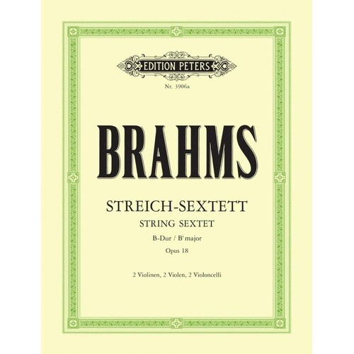 Brahms - String Sextet B Flat Major Op 18 Parts (Set Of Parts) Book
