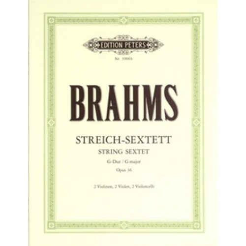 Brahms - String Sextet G Major Op 36 Parts (Set Of Parts) Book