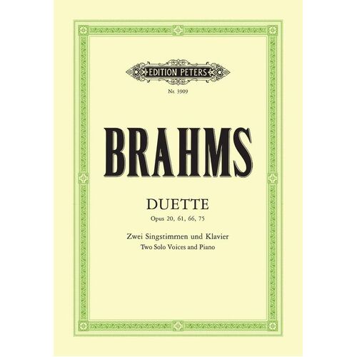 Brahms - 14 Duets For Soprano And Alto Softcover Book (Classical Vocal)