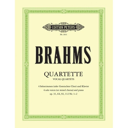 Brahms - 12 Vocal Quartets Vol 1 (Softcover Book)