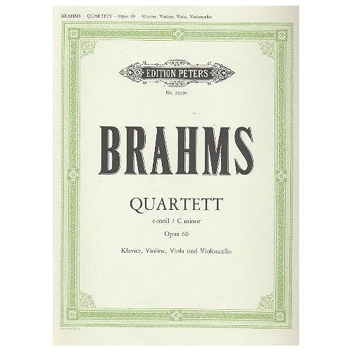 Brahms Piano Quartet in C Minor Op. 60 for Violin, Viola, Cello, and Piano