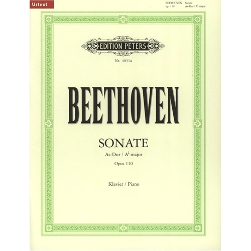 Beethoven Sonata in A Flat Op. 110 for Piano - Urtext Edition by Johannes Fischer, Edition Peters, 1 Page