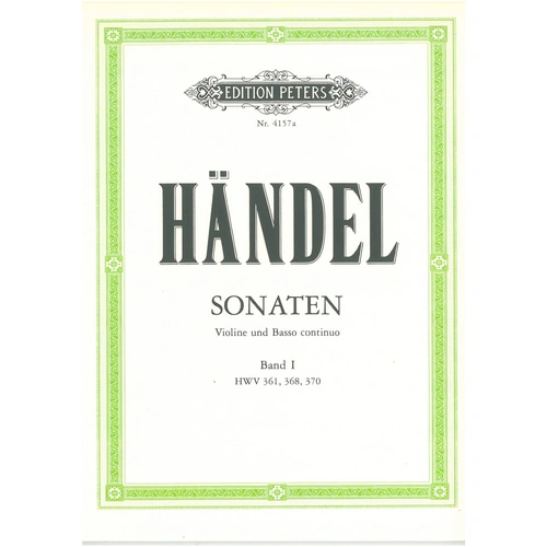 Handel - Sonatas Volume 1 for Violin and Piano, Edition Peters