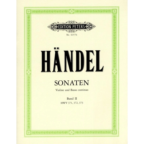 Handel - Sonatas Vol 2 for Violin and Piano, Edited by Ramin, Published by Edition Peters