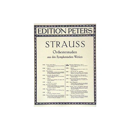 Strauss Orchestral Studies Vol 1 for Clarinet by Edition Peters