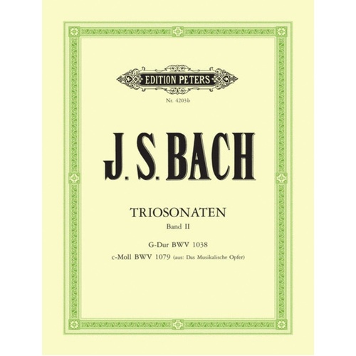Trio Sonatas Book 2 Bwv 1038 1079 Flute/Violin/Piano (Music Score/Parts) Book