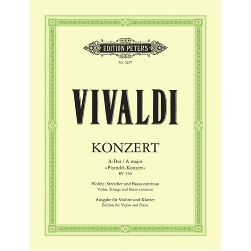 Concerto A Pisendel Rv 340 (Softcover Book)