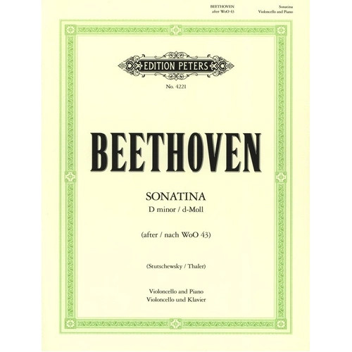 Beethoven Sonatina in D Minor for Cello and Piano, Edition Peters
