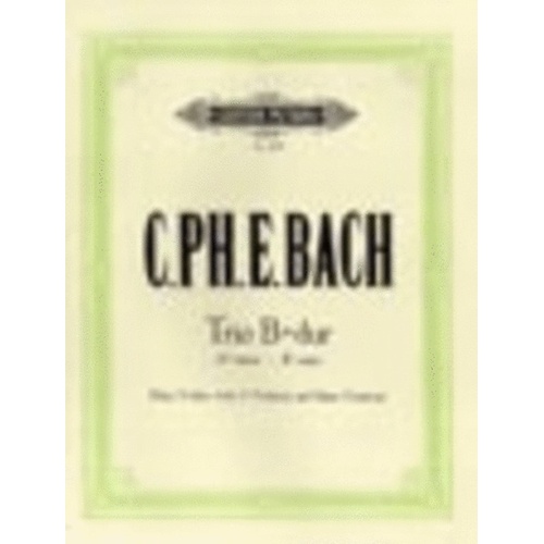 Trio Sonata B Flat Flute Violin Piano (Music Score/Parts) Book