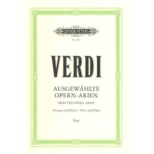 Verdi - 13 Bass Arias for Voice by Edition Peters
