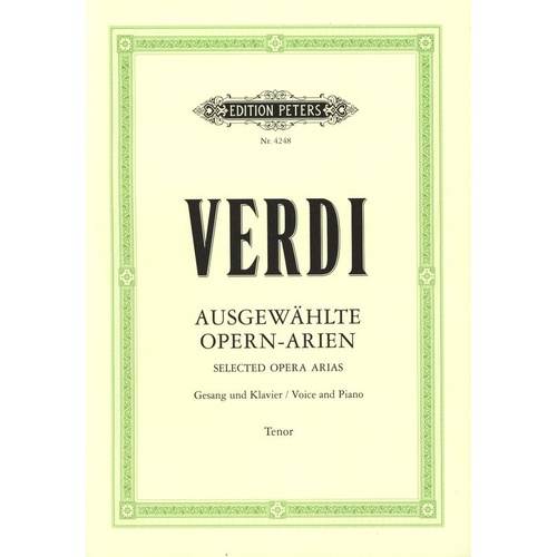 Verdi - 23 Tenor Arias for Voice, Edition Peters