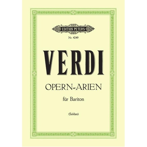 Verdi - 20 Baritone Arias for Voice by Edition Peters