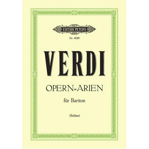 Verdi - 20 Baritone Arias for Voice by Edition Peters