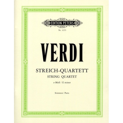 Verdi String Quartet in E Minor for 2 Violins, Viola, and Cello - Edition Peters