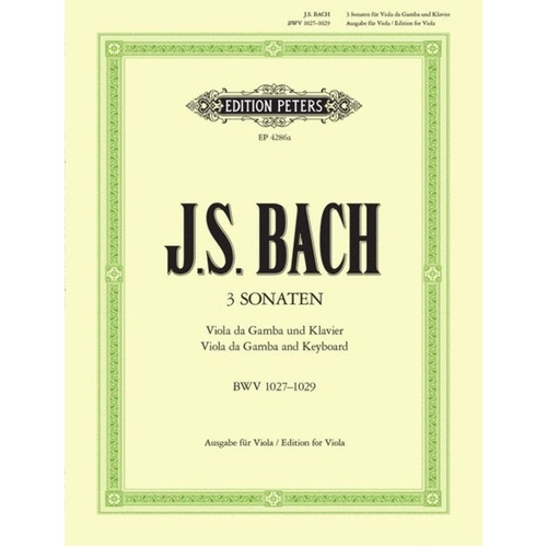 Bach - 3 Viola da Gamba Sonatas BWV 1027-1029 for Viola and Piano