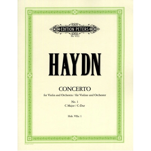 Haydn - Concerto No. 1 in C Hob.VIIa/1 for Violin and Piano Reduction
