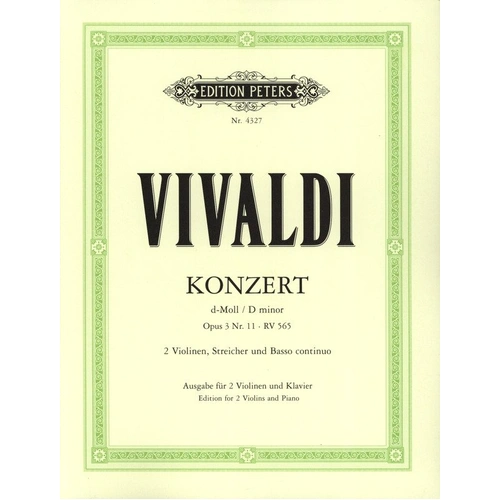 Vivaldi - Concerto Grosso Op. 3 No. 11 for 2 Violins and Piano