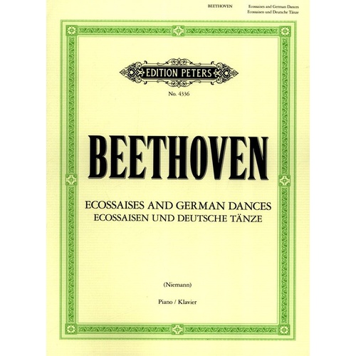Beethoven - 6 Ecossaises and German Dances for Piano Solo, WoO 83:12 & WoO 8, Edition Peters, 1 Page