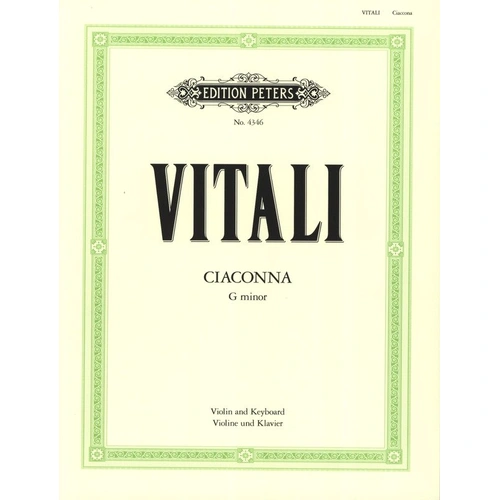 Vitali - Chaconne in G Minor for Violin and Piano, Edition Peters, 1 Page