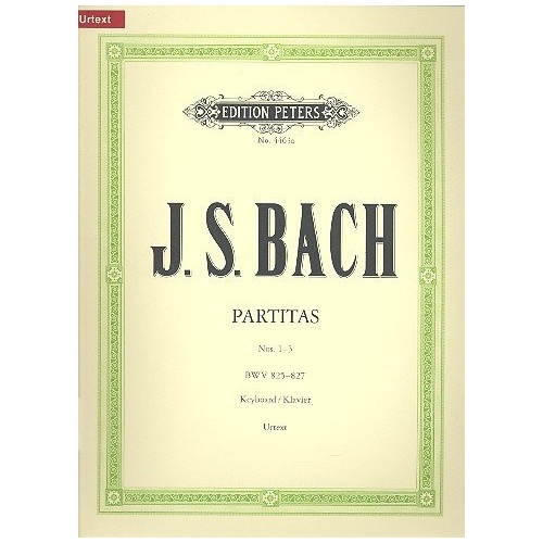 Bach Partitas Vol 1 Nos 1-3 BWV 825-827 for Piano Solo, Edited by Soldan, Published by Edition Peters