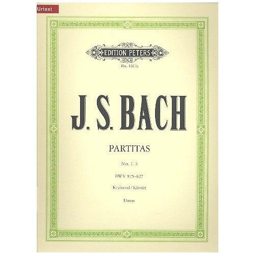 Bach Partitas Vol 1 Nos 1-3 BWV 825-827 for Piano Solo, Edited by Soldan, Published by Edition Peters