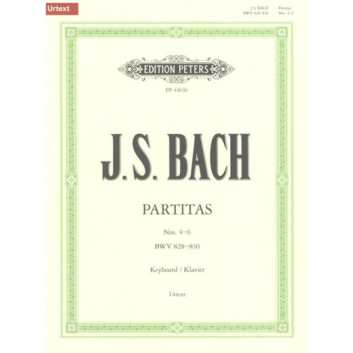 Bach Partitas Vol 2 Nos 4-6 BWV 828-830 for Piano Solo Edited by Soldan