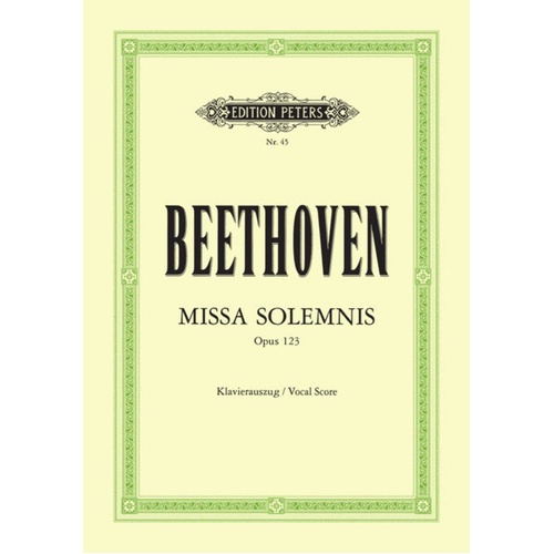 Missa Solemnis Op 123 D SATB Latin (Softcover Book)