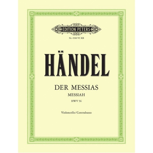 Handel - Messiah Hwv 56 Cello/Double Bass Part (Part) Book