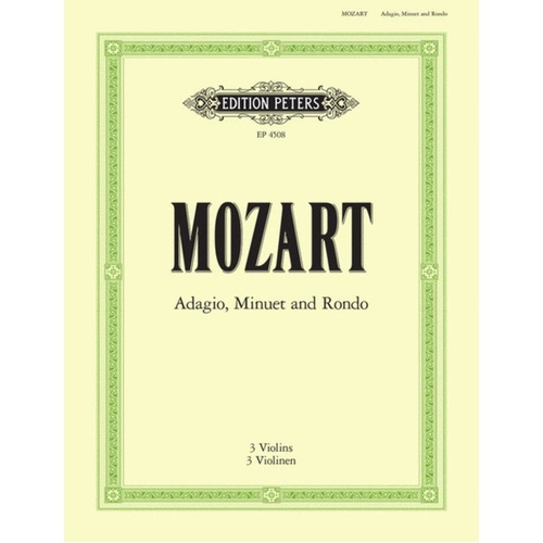 Adagio Minuet And Rondo K 356 4Violin (Music Score/Parts) Book
