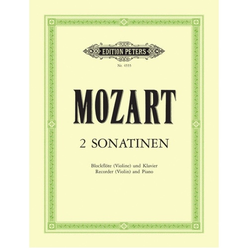 Sonatinas Nos 2 And 4 K 439B B Flat Tre Rec Piano (Softcover Book)
