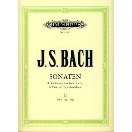 Bach - 6 Sonatas Vol 2 Bwv 1017-1019 Violin/Piano (Softcover Book)
