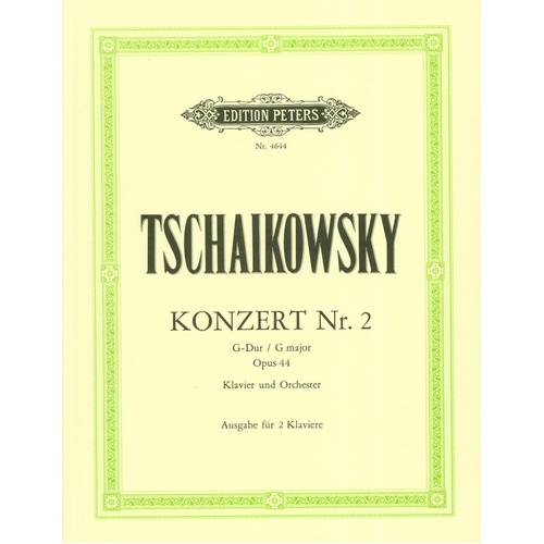 Concerto No. 2 Op. 44 for 2 Pianos 4 Hands by Tchaikovsky, Edition Peters
