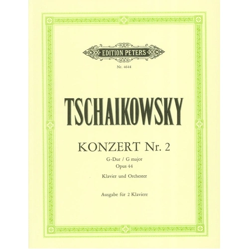 Tchaikovsky Concerto No. 2 Op. 44 for 2 Pianos 4 Hands, Edition Peters