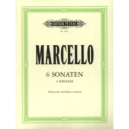 Marcello 6 Sonatas Op. 2 for Cello and Piano, Edition Peters