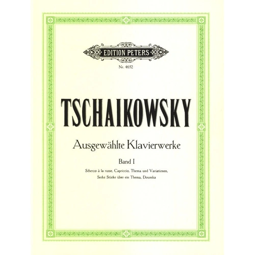 Tchaikovsky Selected Piano Works Vol 1, Ed Weitzmann, Piano Solo, Edition Peters
