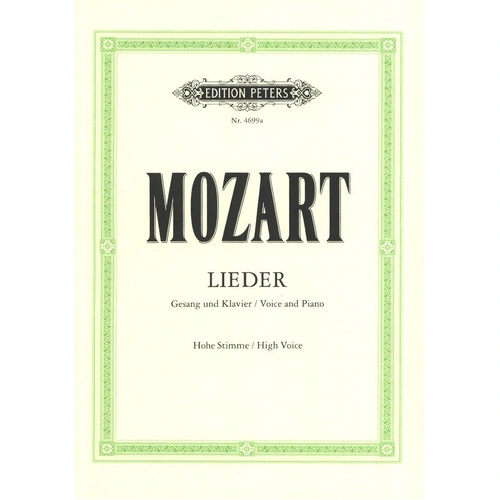 Mozart - 50 Songs High Voice Vocal Score by Edition Peters