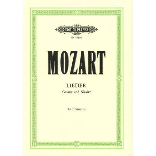 Songs 50 Low Revised Edition - Vocal Score by Mozart, Edition Peters, 1 Page