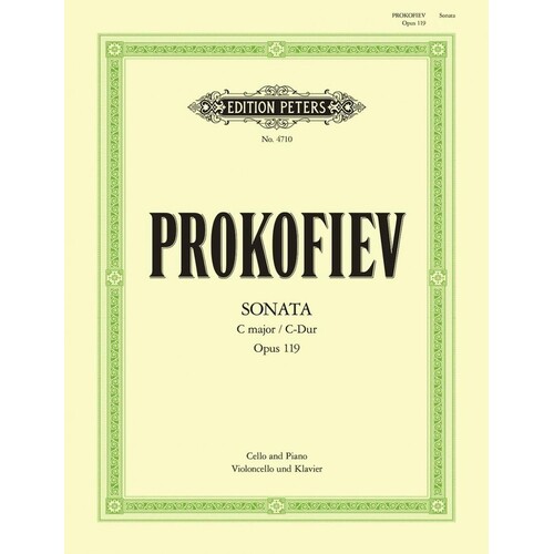 Prokofieff - Sonata C Op 119 Cello/Piano (Softcover Book)