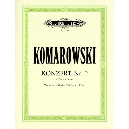 Komarovsky - Concerto No. 2 in A Major for Violin and Piano Reduction
