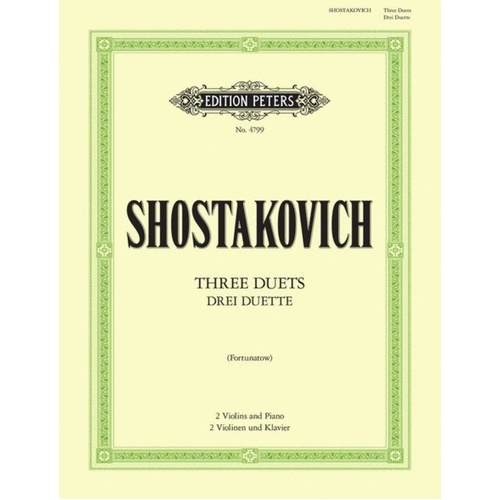 Shostakovich - 3 Duets for 2 Violins & Piano, Edition Peters
