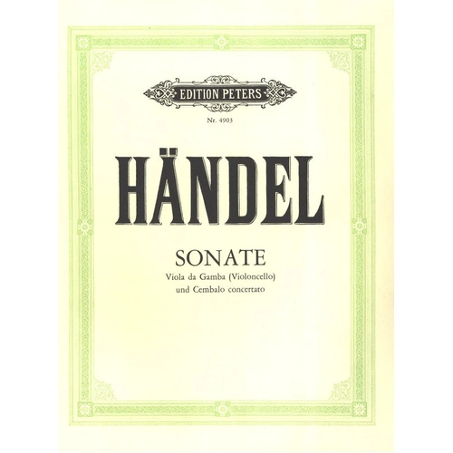 Handel - Sonata in C for Cello and Piano, Edition Peters