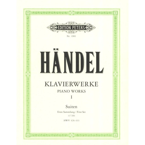 Handel - Keyboard Works Vol 1 8 Suites HWV 426-433 Urtext Edition Peters