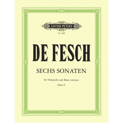 Sonatas 6 Op 8 Vlc Piano (Softcover Book)
