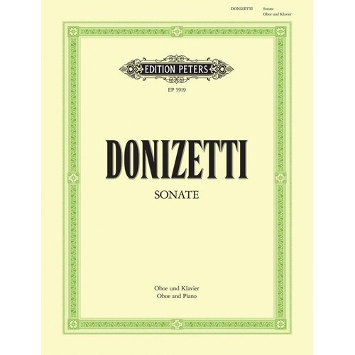 Donizetti Sonata in F Major for Oboe and Piano - Edition Peters