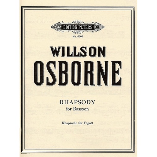 Osborne - Rhapsody For Bassoon Solo (Softcover Book)