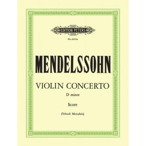 Violin Concerto D Min Ed Menuhin Score (Softcover Book)
